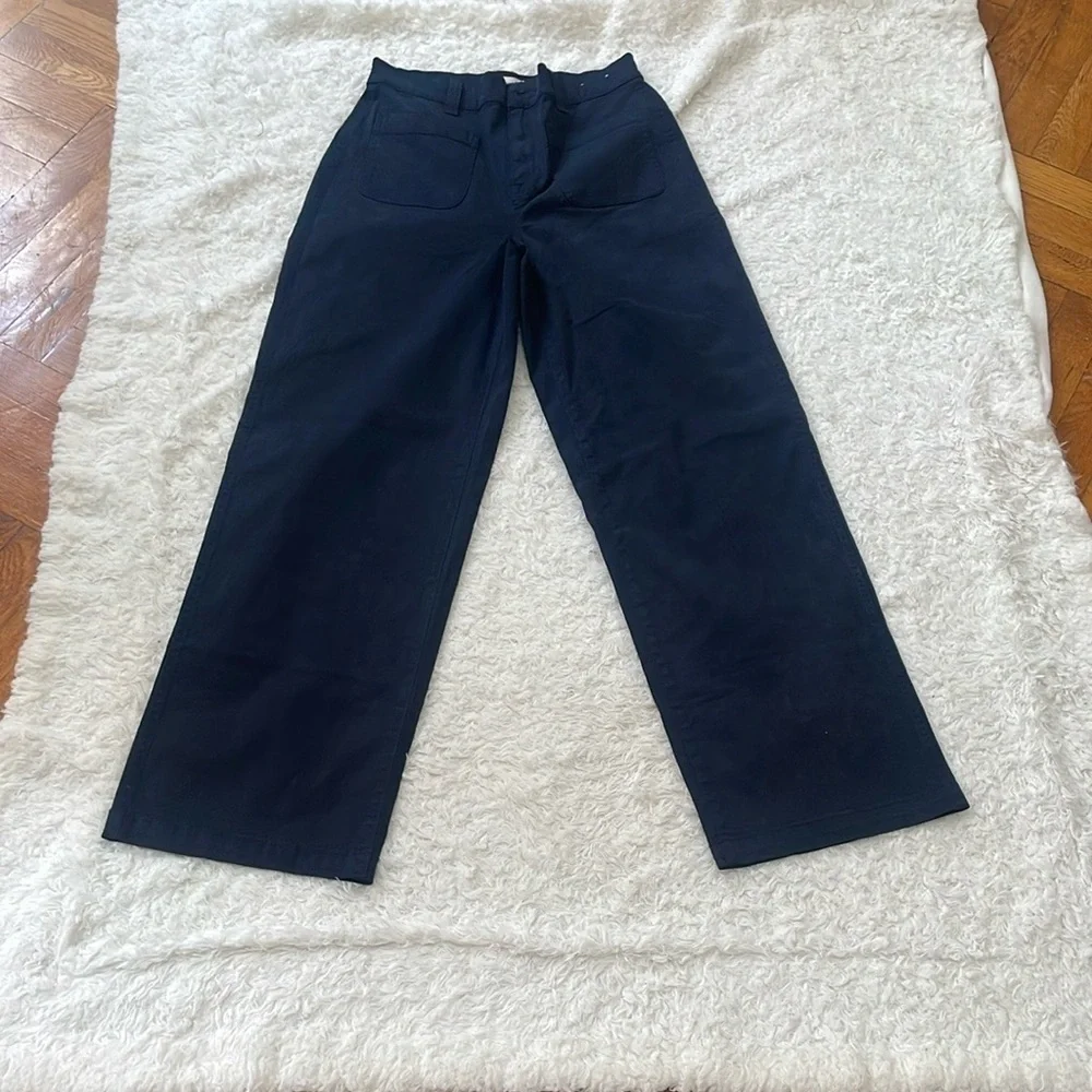 Madewell White House Black Market Dark Pants color blue wide leg
